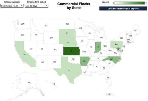 Bird Flu - map of worst states 2026