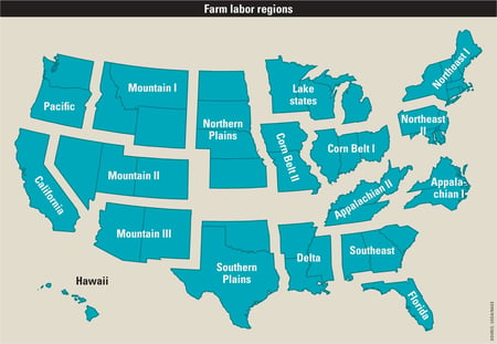 Farm labor - map w regions