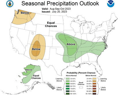 NOAA - 90 day precip map 7-2023