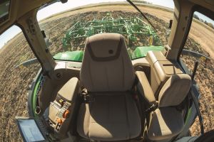 Deere - 8R fully autonomous tractor inside cab